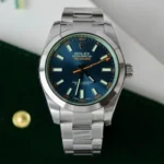 Rolex Milgauss 116400GV Blue Dial Green Crystal Front