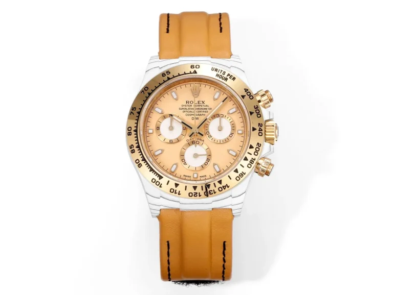 Rolex Daytona Carbon Fiber Custom Edition – Champagne Dial, Brown Strap, Enhanced Night Glow Case