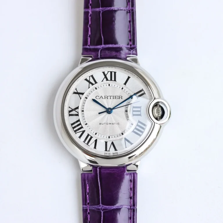 Cartier Ballon Bleu 1450 Purple Leather Watch