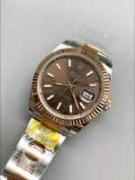 Rolex Datejust 41MM Two Tone Rose Gold Plating Brown Dial Watch - Image 2
