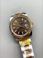 Rolex Datejust 41MM Two Tone Rose Gold Plating Brown Dial Watch - Image 3