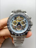 Rolex Daytona Artisans De Geneve Stainless Steel Watch Black Carbon Bezel Watch - Image 3