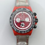 Rolex Daytona Edition Watch in Red Dial Red Carbon Casing