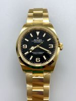 Rolex Explorer I Black Dial – Yellow Gold Steel in 3230 Movement(）