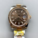 Rolex Datejust 41MM Two Tone Rose Gold Plating Brown Dial Watch