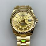 Rolex Sky-Dweller REF# 336935 Gold Dial Watch in Yellow Gold 904L Steel Case （）