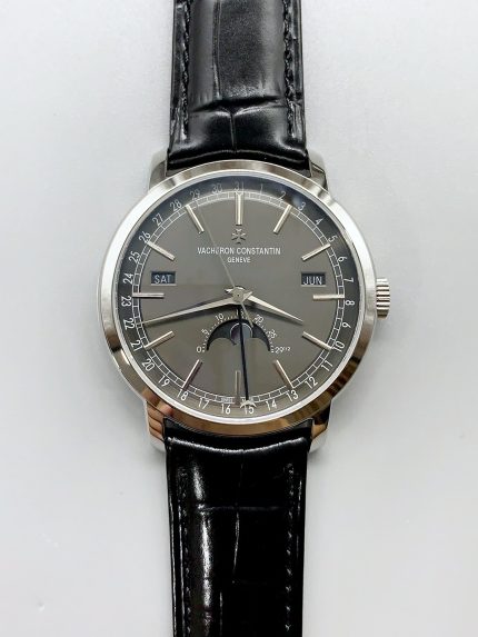 Vacheron Constantin Traditionelle Complete Calendar White Gold Plating Grey Dial