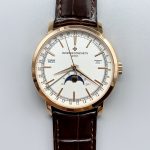Vacheron Constantin Traditionelle Complete Calendar Rose Gold Plating White Dial