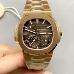 Patek Philippe Nautilus 5712/R Brown Dial Gold Strap