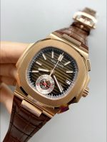 Patek Philippe Nautilus 5980/R Chronograph Rose Gold on 904L Steel Case in Brown Dial - Image 2