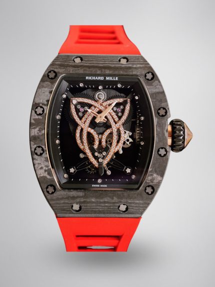 High-end Super Clone Richard Mille RM 019 NTPT Carbon Case Red Strap Tourbillon Watch Diamond Celtic Knot Skeleton Dial image 1