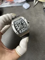 Richard Mille RM 67-01 Ultra Thin Titanium Skeleton Super Clone Watch Black Rubber image 8