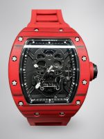 Super Clone Richard Mille RM 52-01 Skeleton Skull Dial Men's Watch – Swiss Movement, Red Carbon Case image 1