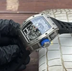 Richard Mille RM 30-01 Super Clone Skeleton Dial Black Rubber Strap Luxury Sports Wristwatch image 5