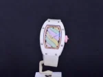 Richard Mille RM 07-03 Super Clone, White Ceramic Case Pastel Swirl Dial White Rubber Strap Luxury Ladies Wristwatch image 2