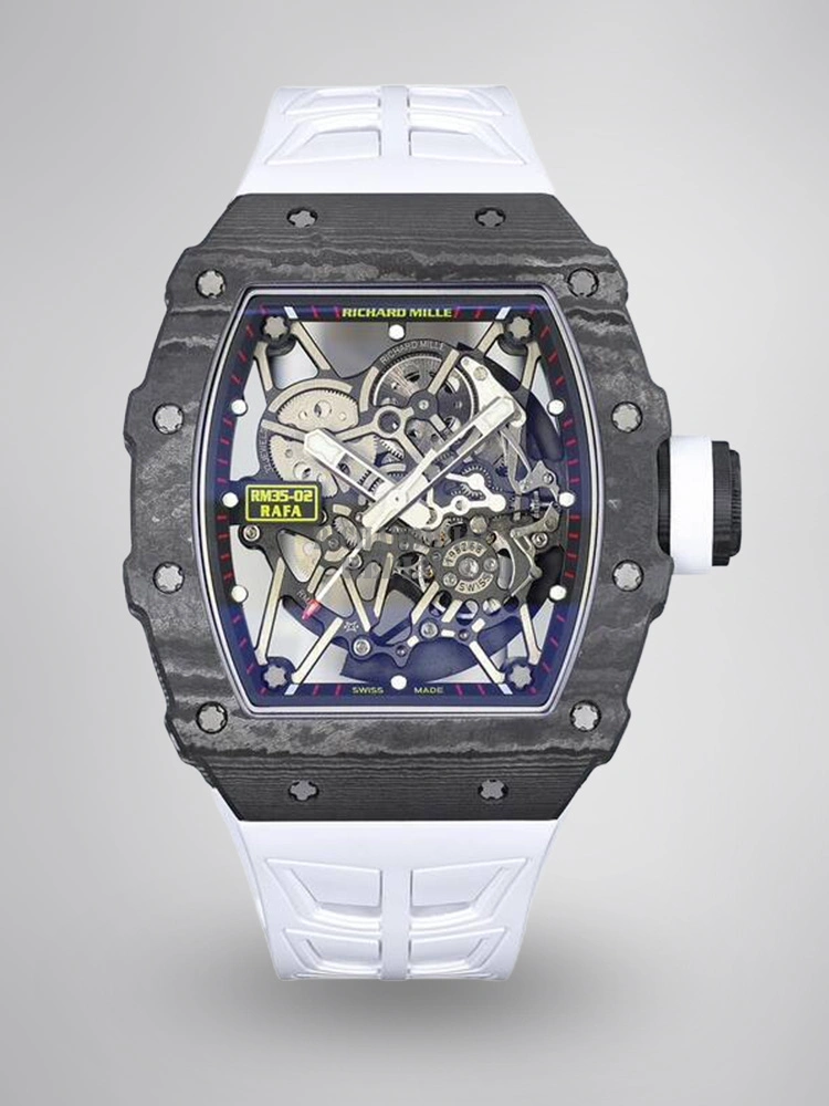 Richard Mille RM 35-02 Rafael Nadal Carbon Fiber Red Bezel V7 Super Clone Watch image 1 Richard Mille RM 35-02 Rafael Nadal Carbon Fiber Red Bezel V7 Super Clone Watch image 1