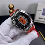 Richard Mille RM 037 Super Clone Diamond-Set Case Red Rubber Strap Luxury Ladies Wristwatch image 3