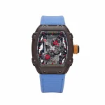 Richard Mille RM 27-04 Super Clone, Brown Carbon Case Skeleton Grid Dial Blue Nylon Strap Luxury Sports Wristwatch image 2