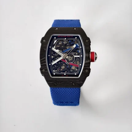 UMI Richard Mille RM 67-02 Automatic Carbon TPT Case Blue Elastic Fabric Strap Super Clone Watch image 2