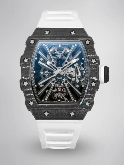 Super Clone Richard Mille RM 12-01 Black NTPT Carbon Fiber Tourbillon Watch image 1