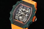 Richard Mille RM 21-02 Tourbillon Aerodyne Super Clone – Green Quartz TPT Carbon Skeleton Dial Super Clone image 3