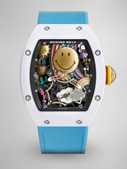 Super Clone Richard Mille RM 88 Smiley Automatic Winding Tourbillon with Blue Strap image 1
