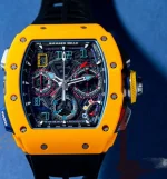 Super Clone Richard Mille RM 65-01 McLaren W1 Yellow Automatic Skeleton Watch image 3