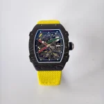 UMI Richard Mille RM 67-02 UAE Edition Black Carbon TPT Yellow Strap Skeleton Super Clone Watch image 2
