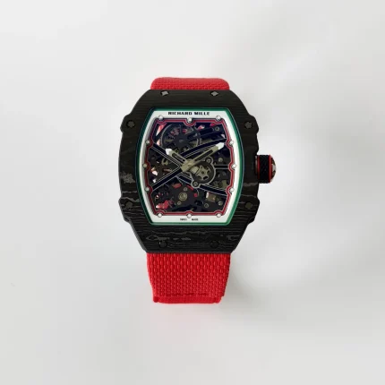UMI Richard Mille RM 67-02 Extra Flat Italy Carbon TPT Skeleton Red Fabric Strap Super Clone Watch image 2