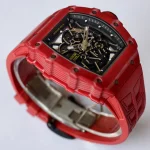UMI RM 35-02 Rafael Nadal Red Quartz TPT Case Red Rubber Strap Super Clone Watch image 3