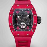 Best Richard Mille RM52-01 Super Clone - Red Rubber Strap, Skeleton Dial, Swiss Tourbillon, Carbon Fiber Case image 1