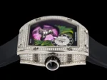 Richard Mille RM 19-02 Super Clone, Diamond-Set Case 3D Flower Skeleton Dial Luxury Ladies Automatic Wristwatch image 8