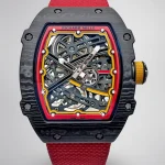 UMI RM 67-02 Alexander Zverev Skeleton Red Dial Red Strap Carbon Fiber Sports Super Clone Watch image 1