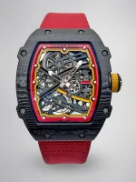 UMI RM 67-02 Alexander Zverev Skeleton Red Dial Red Strap Carbon Fiber Sports Super Clone Watch image 1