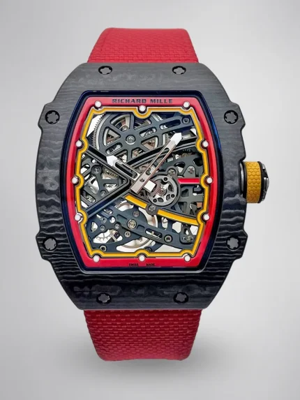 UMI RM 67-02 Alexander Zverev Skeleton Red Dial Red Strap Carbon Fiber Sports Super Clone Watch image 1