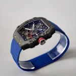 UMI Richard Mille RM 67-02 Automatic Carbon TPT Case Blue Elastic Fabric Strap Super Clone Watch image 4