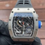 Richard Mille RM 30-01 Super Clone Skeleton Dial Black Rubber Strap Luxury Sports Wristwatch image 3