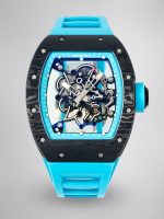 Best Super Clone RICHARD MILLE RM 055 – Swiss Movement Super Clone with Carbon Case & Blue Rubber Strap image 1