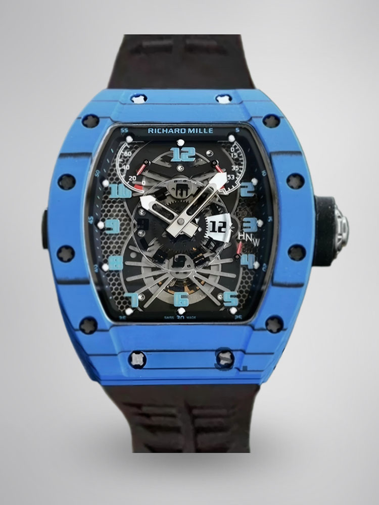 Super Clone Richard Mille RM022 Blue Carbon Skeleton Dial Automatic Movement 40x50mm image 1 Super Clone Richard Mille RM022 Blue Carbon Skeleton Dial Automatic Movement 40x50mm image 1