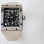 UMI RM 16-02 Extra Flat Brushed Titanium Beige Rubber Strap Super Clone Watch image 5