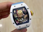 Super Clone Richard Mille RM 88 Smiley Automatic Winding Tourbillon with Blue Strap image 7