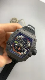 UMI Richard Mille Super Clone RM 35-02 Rafael Nadal Carbon TPT Black Strap RMAL1 Automatic Movement image 6