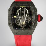 Swiss Super Clone Richard Mille RM27-03 Black Carbon Fiber Case with Red Woven Strap image 1