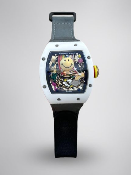 Richard Mille RM 88 Super Clone – White Ceramic, Black Strap, Swiss Tourbillon Look image 1