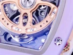 Richard Mille RM 07-03 Super Clone, White Ceramic Case Pastel Swirl Dial White Rubber Strap Luxury Ladies Wristwatch image 12