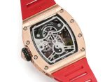 Super Clone Richard Mille RM S10 Koi Tourbillon Watch Rose Gold with Diamond - Red Rubber Strap image 10