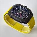UMI Richard Mille RM 67-02 UAE Edition Black Carbon TPT Yellow Strap Skeleton Super Clone Watch image 3