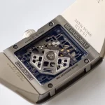 UMI RM 16-02 Extra Flat Brushed Titanium Beige Rubber Strap Super Clone Watch image 9