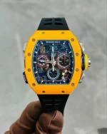 Super Clone Richard Mille RM 65-01 McLaren W1 Yellow Automatic Skeleton Watch image 2