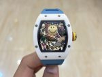 Richard Mille RM 88 Smiley Automatic Tourbillon Best Swiss Super Clone – 39mm White Ceramic Blue Strap image 2
